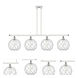 Ballston Large Farmhouse Rope LED 48 inch White and Polished Chrome Island Light Ceiling Light in Clear Glass with White Rope, Ballston