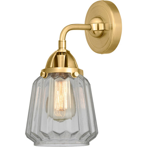 Nouveau 2 Chatham 1 Light 6 inch Satin Gold Sconce Wall Light in Clear Glass
