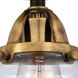 Nouveau 2 Canton 1 Light 6 inch Black Antique Brass Semi-Flush Mount Ceiling Light in Clear Glass