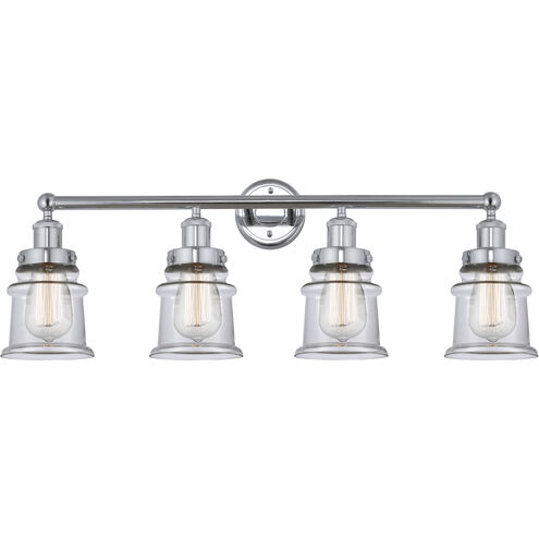 Edison Canton 4 Light 32 inch Polished Chrome Bath Vanity Light Wall Light in Clear Glass