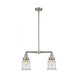 Franklin Restoration Canton 2 Light 21 inch Brushed Satin Nickel Chandelier Ceiling Light in Seedy Glass, Franklin Restoration
