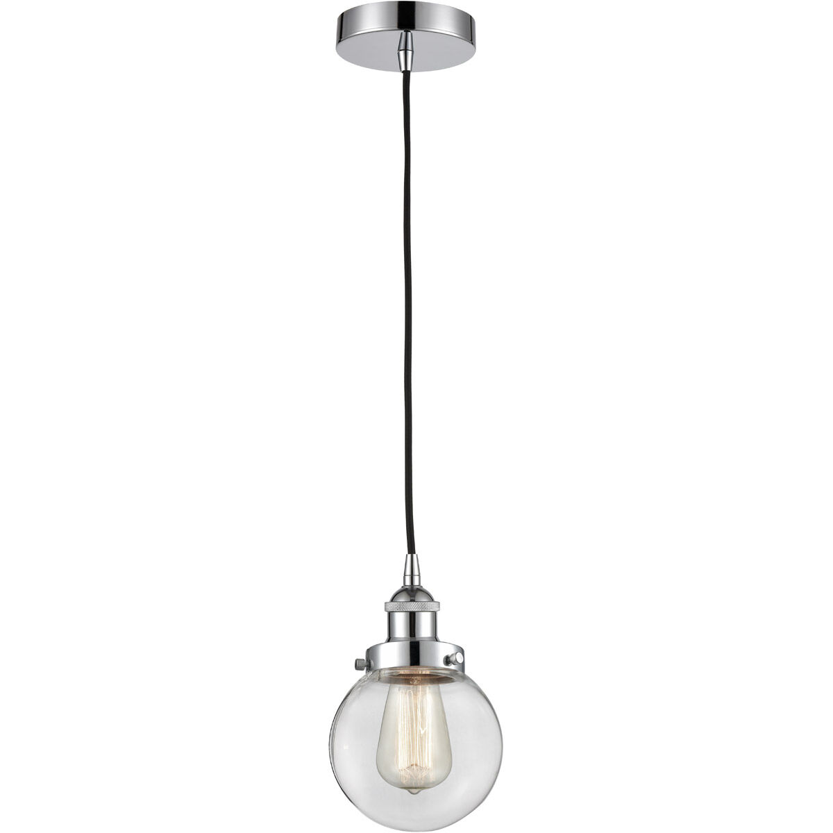 Edison Beacon 1 Light 6 inch Polished Chrome Mini Pendant Ceiling Light