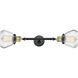 Franklin Restoration Fulton LED 7 inch Black Antique Brass Bath Vanity Light Wall Light in Clear Glass, Franklin Restoration