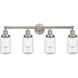 Dover 4 Light 33.5 inch Brushed Satin Nickel Bath Vanity Light Wall Light