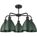 Ballston Dome 5 Light 25.5 inch Matte Black Chandelier Ceiling Light in Green