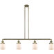 Franklin Restoration Small Bell LED 49.63 inch Antique Brass Island Light Ceiling Light in Matte White Glass, Franklin Restoration