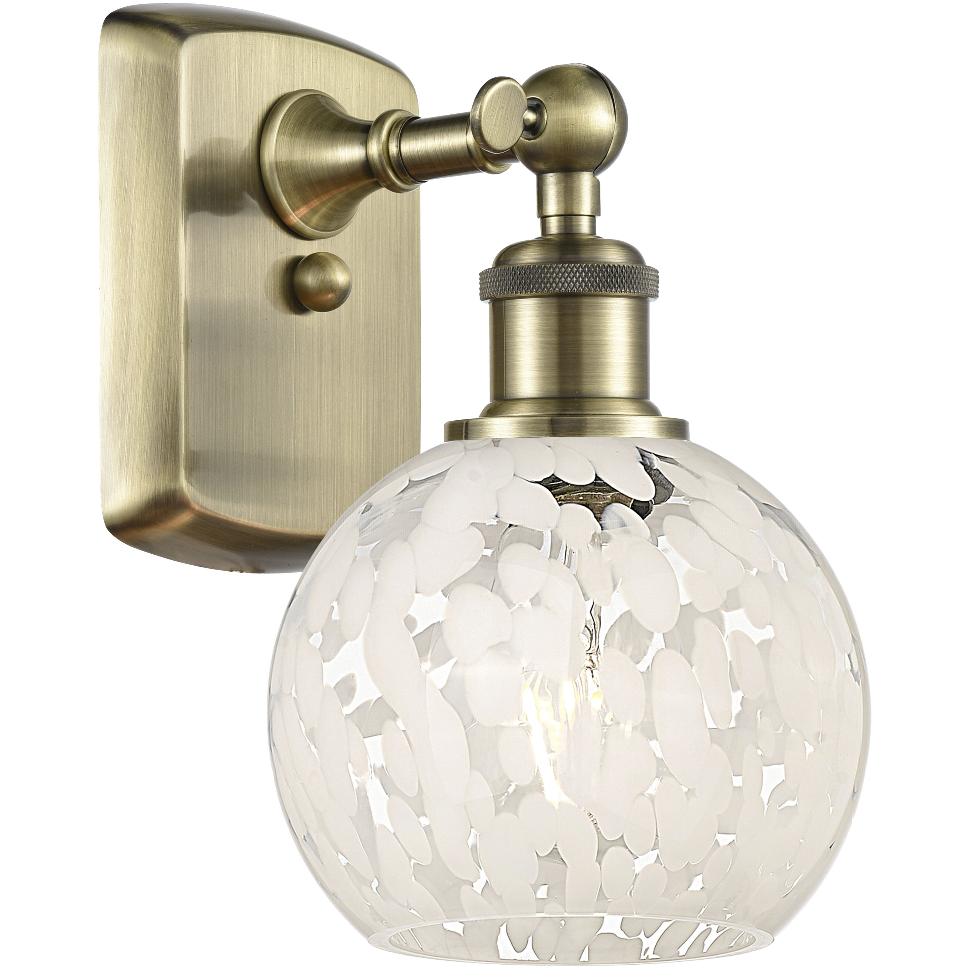 Ballston White Mouchette 1 Light 6 inch Antique Brass Sconce Wall Light
