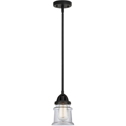Nouveau 2 Canton 1 Light 5.25 inch Matte Black Mini Pendant Ceiling Light in Incandescent, Clear