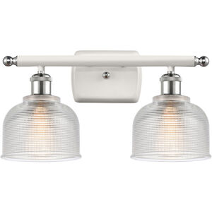 Ballston Dayton LED 16 inch White and Polished Chrome Bath Vanity Light Wall Light in Clear Glass, Ballston