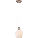 Ballston Norfolk 1 Light 6 inch Antique Copper Mini Pendant Ceiling Light in Matte White Glass