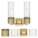 Bolivar 2 Light 13.5 inch Matte Black Bath Vanity Light Wall Light in Clear Glass