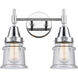 Caden 2 Light 14 inch Polished Chrome Bath Vanity Light Wall Light in Seedy Glass