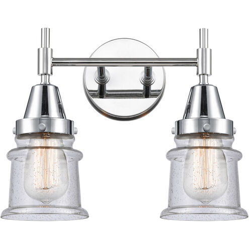 Caden 2 Light 14 inch Polished Chrome Bath Vanity Light Wall Light in Seedy Glass