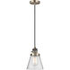 Franklin Restoration Cone LED 6 inch Antique Brass Mini Pendant Ceiling Light in Seedy