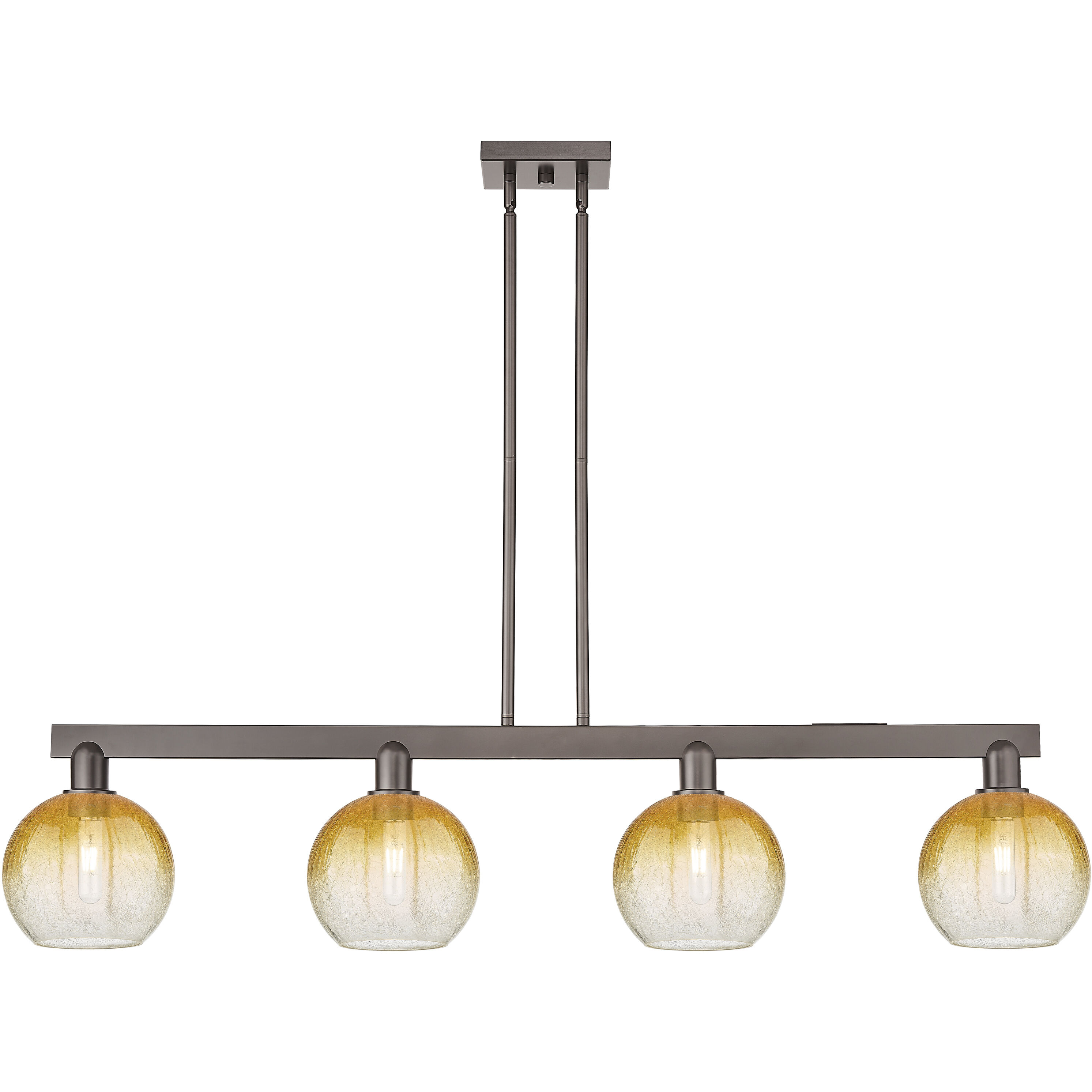 Brookhaven Globe Island Light Ceiling Light in Oil Rubbed Bronze, Amber Glass