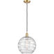 Ballston X-Large Deco Swirl LED 12 inch Satin Gold Mini Pendant Ceiling Light in Black Textured, Ballston