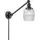 Colton 30 inch 60.00 watt Matte Black Swing Arm Wall Light, Franklin Restoration