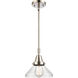 Franklin Restoration Caden 1 Light 8 inch Polished Nickel Mini Pendant Ceiling Light in Seedy Glass