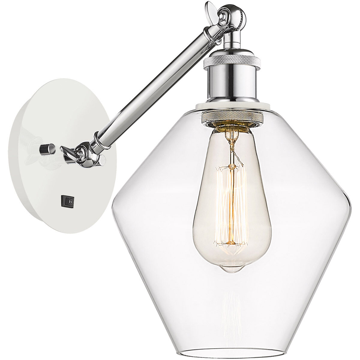 Ballston Cindyrella 1 Light 8 inch White and Polished Chrome Sconce Wall Light
