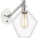Ballston Cindyrella 1 Light 8 inch White and Polished Chrome Sconce Wall Light