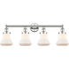 Bellmont 4 Light 33.5 inch Polished Nickel and Matte White Bath Vanity Light Wall Light