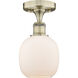 Belfast 1 Light 6 inch Antique Brass Flush Mount Ceiling Light in Matte White, 2.1 lb