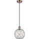 Ballston Farmhouse Rope 1 Light 8 inch Antique Copper Mini Pendant Ceiling Light in Clear Glass with White Rope, Ballston