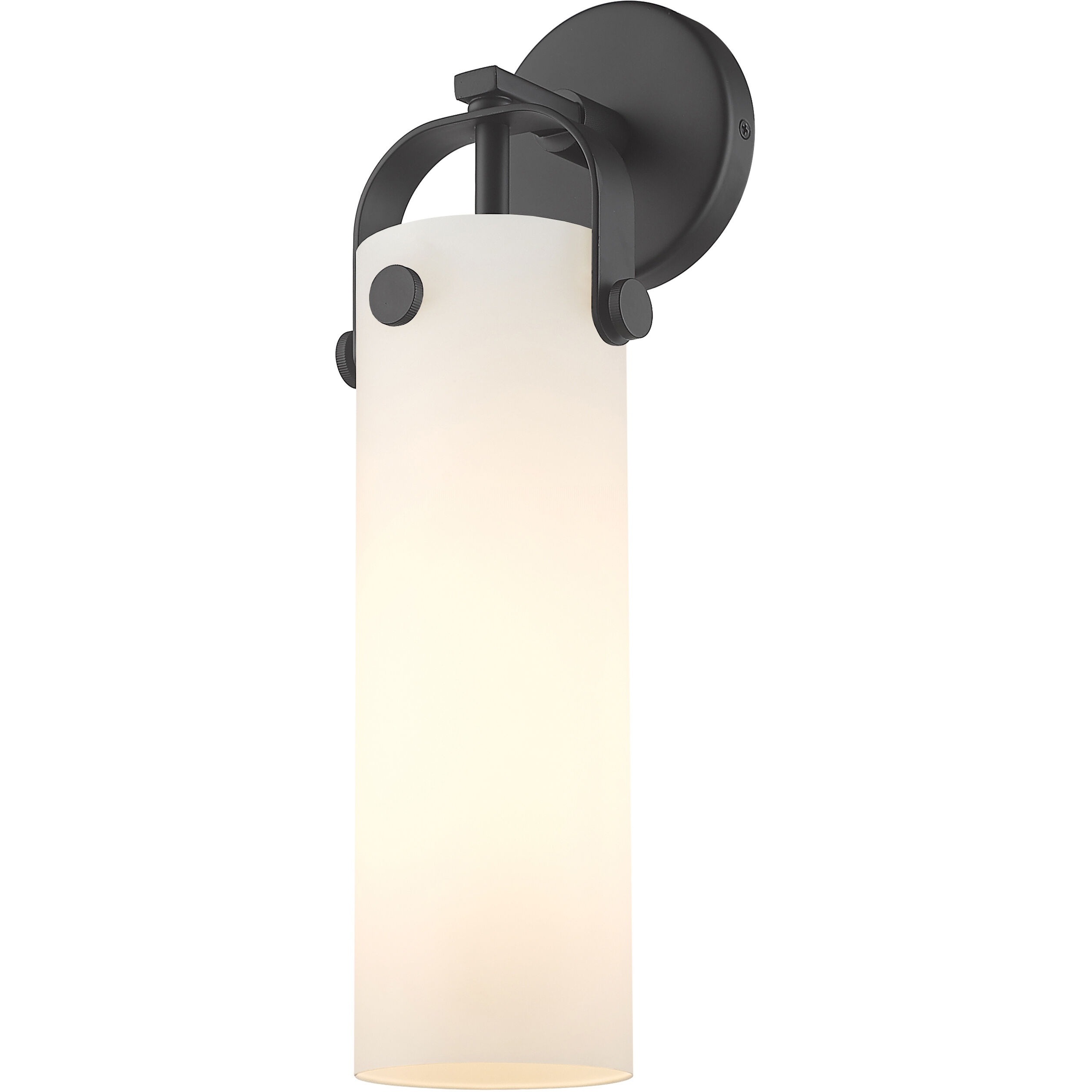 Downtown Urban Pilaster Armed Sconce Wall Light in Matte Black, Matte White