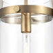 Restoration Pilaster LED 9.38 inch Brushed Brass Mini Pendant Ceiling Light, Restoration