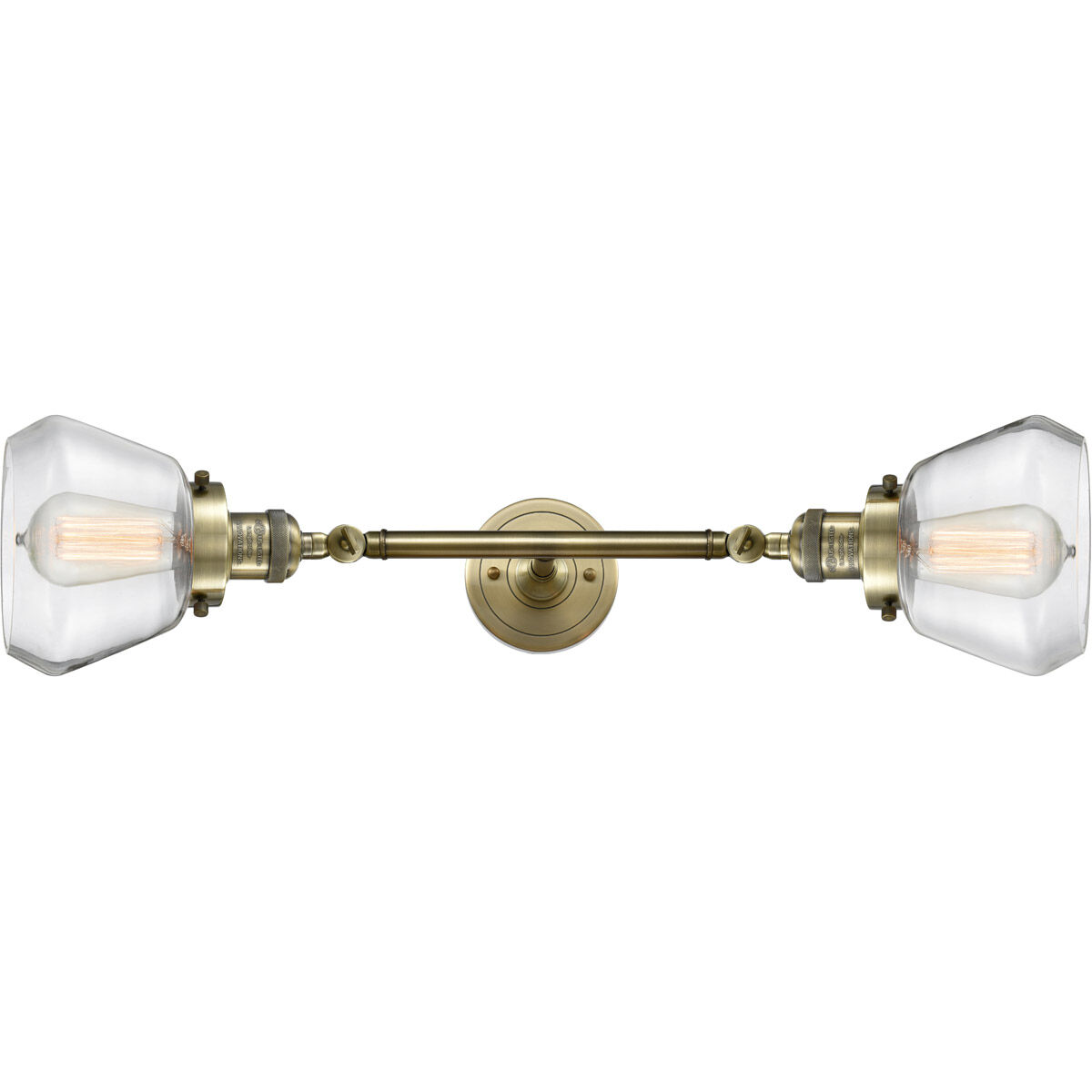 Franklin Restoration Fulton LED 17 inch Antique Brass Bath Vanity Light Wall Light in Clear Glass, Franklin Restoration
