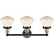 Olean 3 Light 24.5 inch Black Antique Brass Bath Vanity Light Wall Light in Matte White