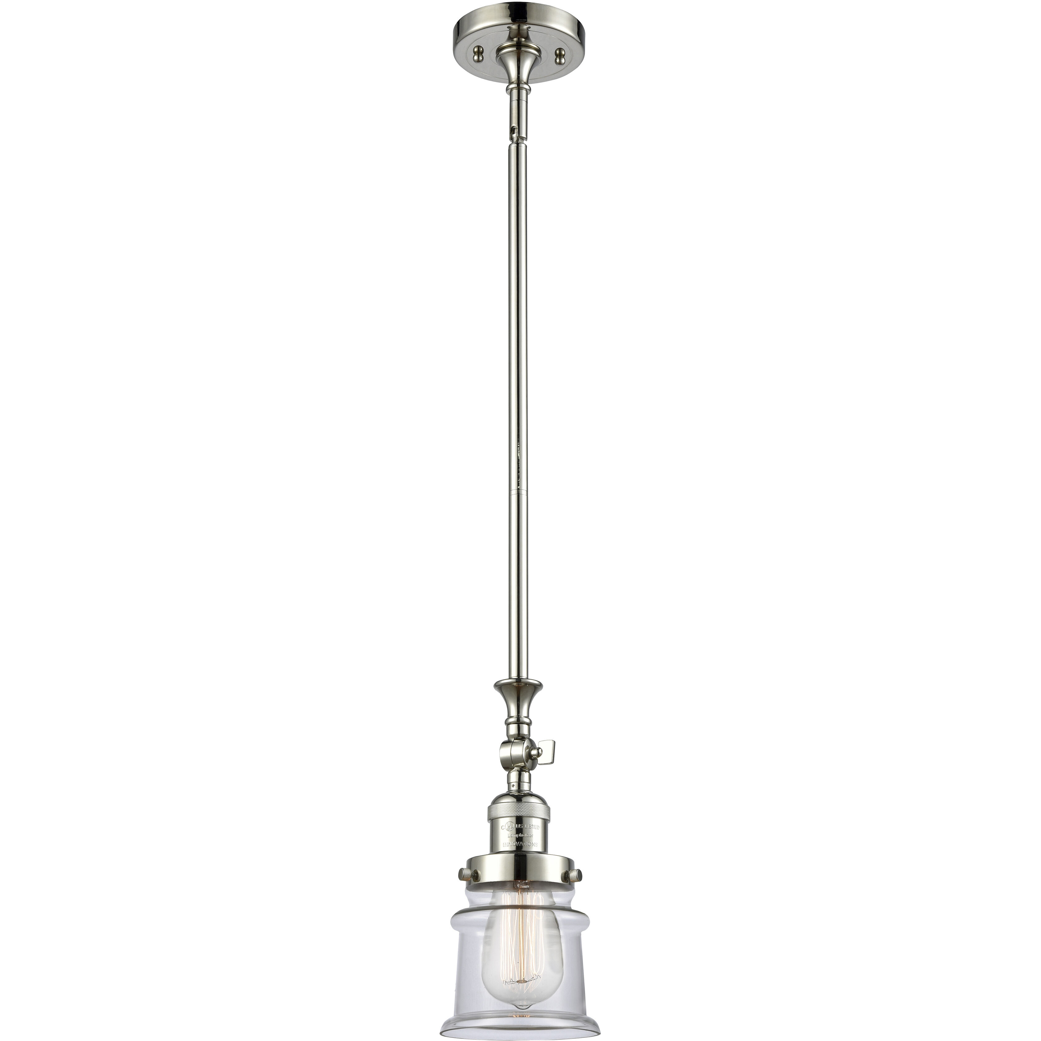 Franklin Restoration Canton 1 Light 6.5 inch Polished Nickel Mini Pendant Ceiling Light in Incandescent, Clear, Franklin Restoration