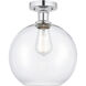 Edison Athens 1 Light 10 inch Polished Chrome Semi-Flush Mount Ceiling Light in Clear Glass