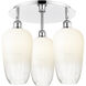 Ballston Brookhaven Flute 3 Light 19 inch Polished Chrome Flush Mount Ceiling Light in Opal Glass