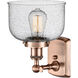 Ballston Large Bell 1 Light 8 inch Antique Copper Sconce Wall Light in Seedy Glass