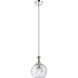 Astor 1 Light 8 inch Polished Nickel Mini Pendant Ceiling Light in Seedy Glass