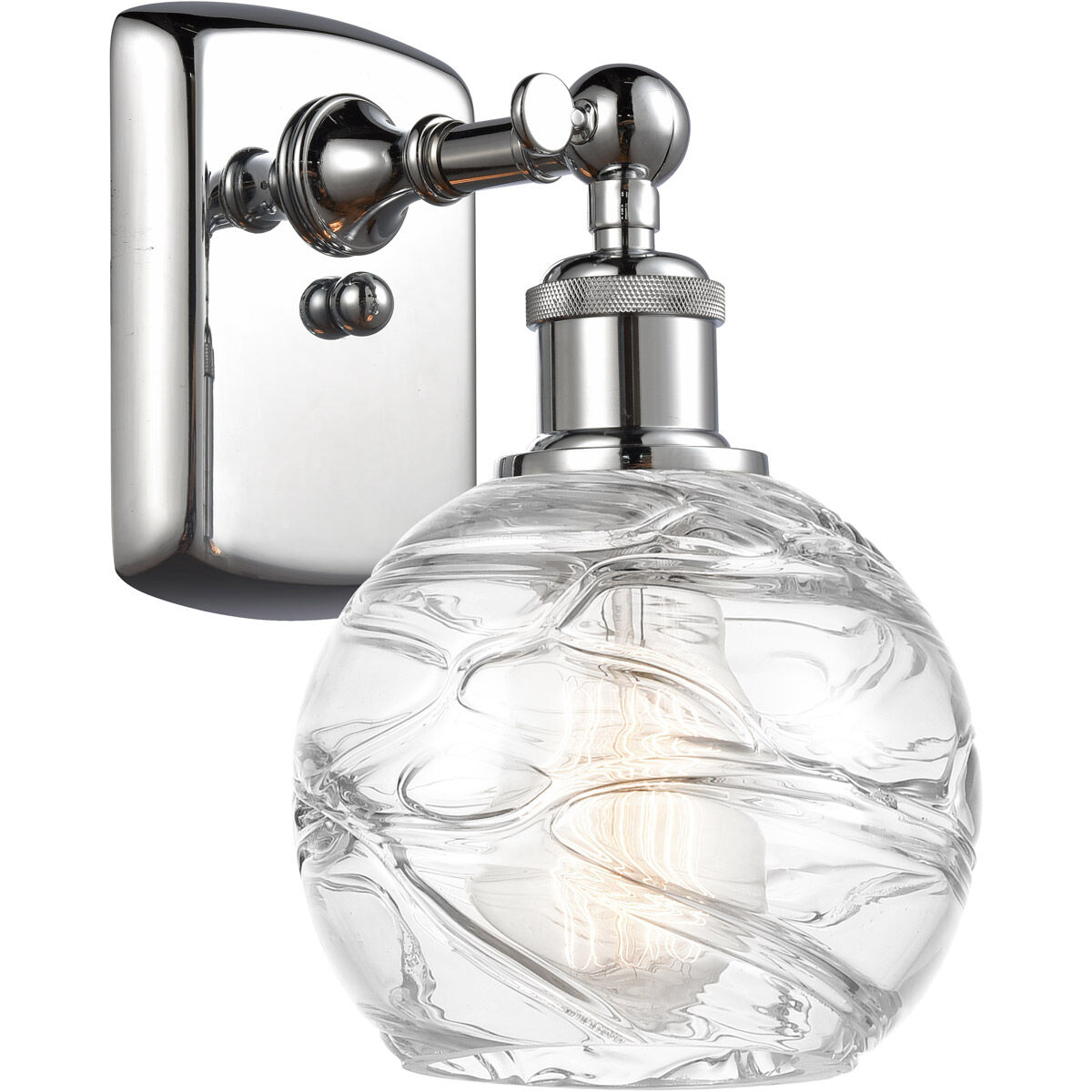Ballston Small Deco Swirl 1 Light 6 inch Polished Chrome Sconce Wall Light, Ballston