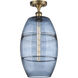 Edison Vaz 1 Light 10 inch Brushed Brass Semi-Flush Mount Ceiling Light