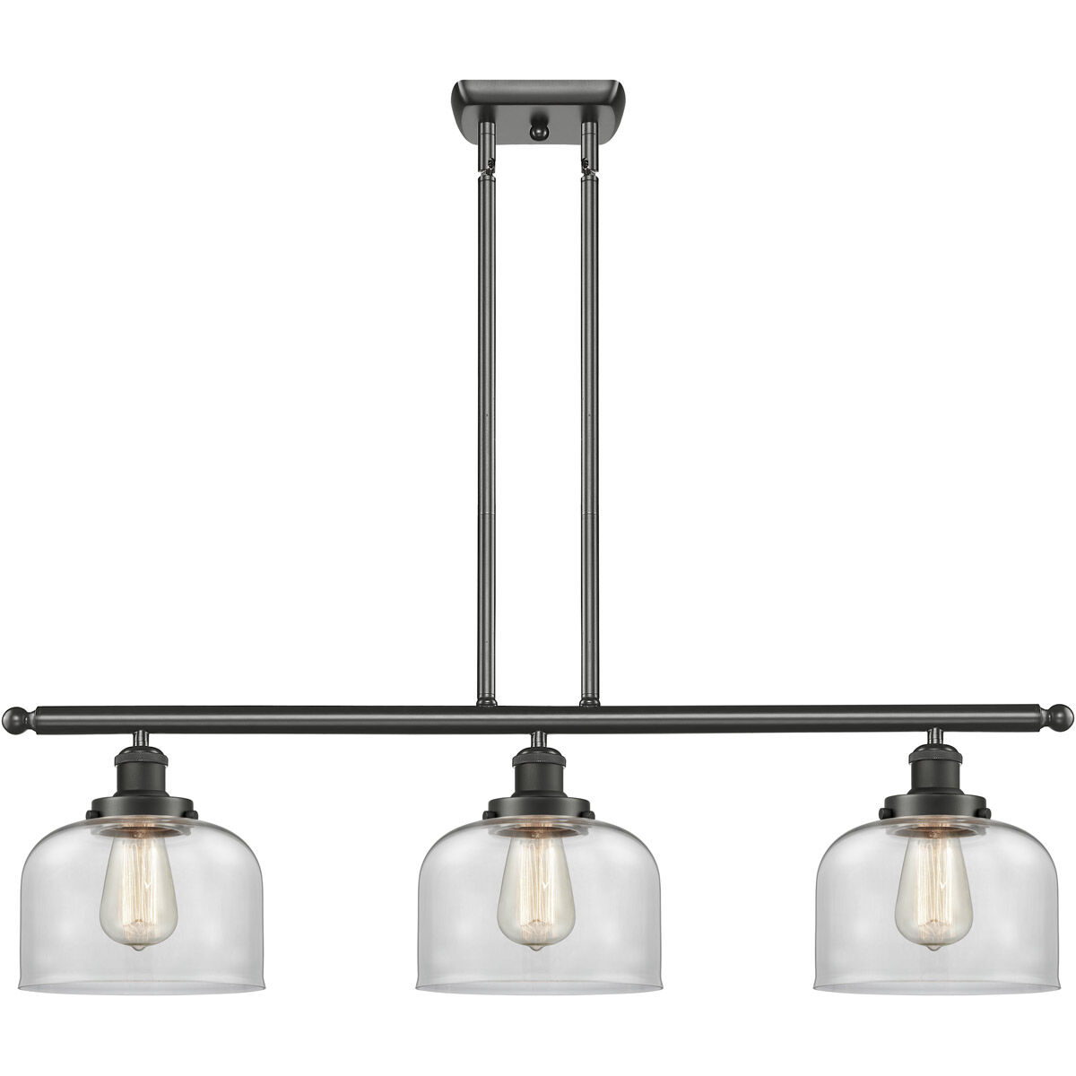 Ballston Large Bell LED 36 inch Oil Rubbed Bronze Island Light Ceiling Light in Clear Glass, Ballston