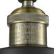 Franklin Restoration Halophane LED 9 inch Black Antique Brass Semi-Flush Mount Ceiling Light in Clear Halophane Glass, Franklin Restoration