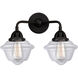 Nouveau 2 Small Oxford LED 15.5 inch Matte Black Bath Vanity Light Wall Light in Clear Glass