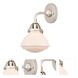 Nouveau 2 Olean 1 Light 7 inch Polished Nickel Sconce Wall Light in Matte White Glass