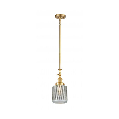 Franklin Restoration Stanton 1 Light 6 inch Satin Gold Mini Pendant Ceiling Light, Franklin Restoration