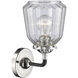 Nouveau Chatham 1 Light 6 inch Black Polished Nickel Sconce Wall Light in Clear Glass, Nouveau