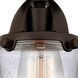 Nouveau 2 Bellmont LED 6 inch Oil Rubbed Bronze Semi-Flush Mount Ceiling Light in Seedy Glass