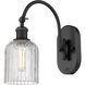 Bridal Veil Sconce Wall Light in Matte Black, Clear