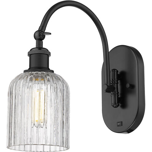 Bridal Veil Sconce Wall Light in Matte Black, Clear