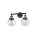 Franklin Restoration Beacon LED 17 inch Black Antique Brass Bath Vanity Light Wall Light in Seedy Glass, Franklin Restoration