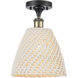 Edison Bristol Natural 1 Light 9 inch Black Antique Brass Semi-Flush Mount Ceiling Light