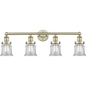 Canton 4 Light 32.25 inch Antique Brass Bath Vanity Light Wall Light in Clear